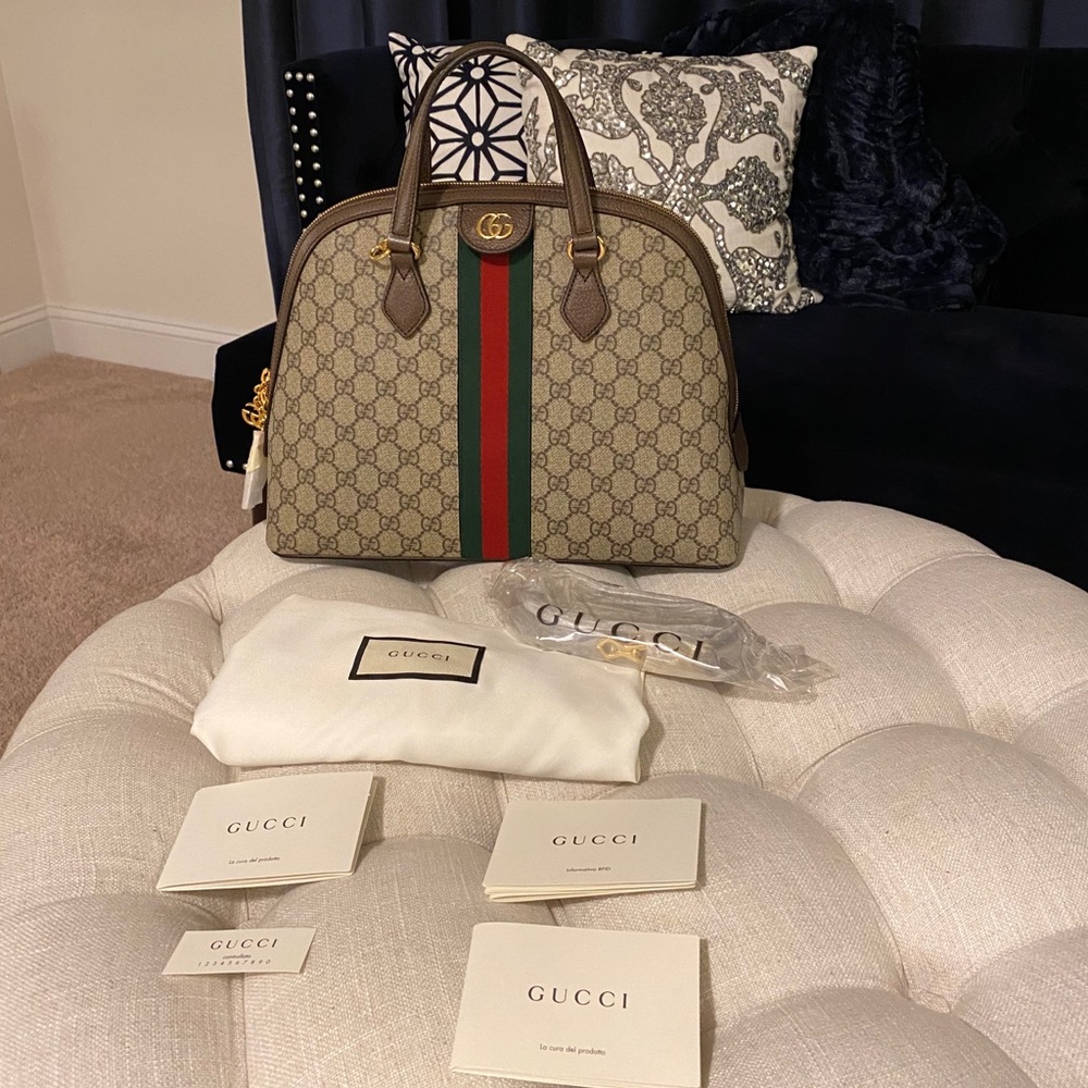 ✨SOLD!✨NEW✨GUCCI✨GG GUCCISSIMA SUPREME& LEATHER DOME BAG - Picture 2 of 15